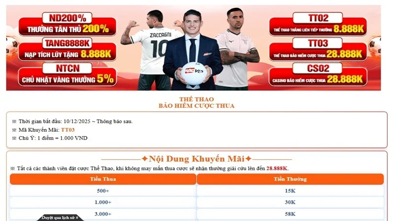 Bảo hiểm cược thua cho bộ môn thể thao